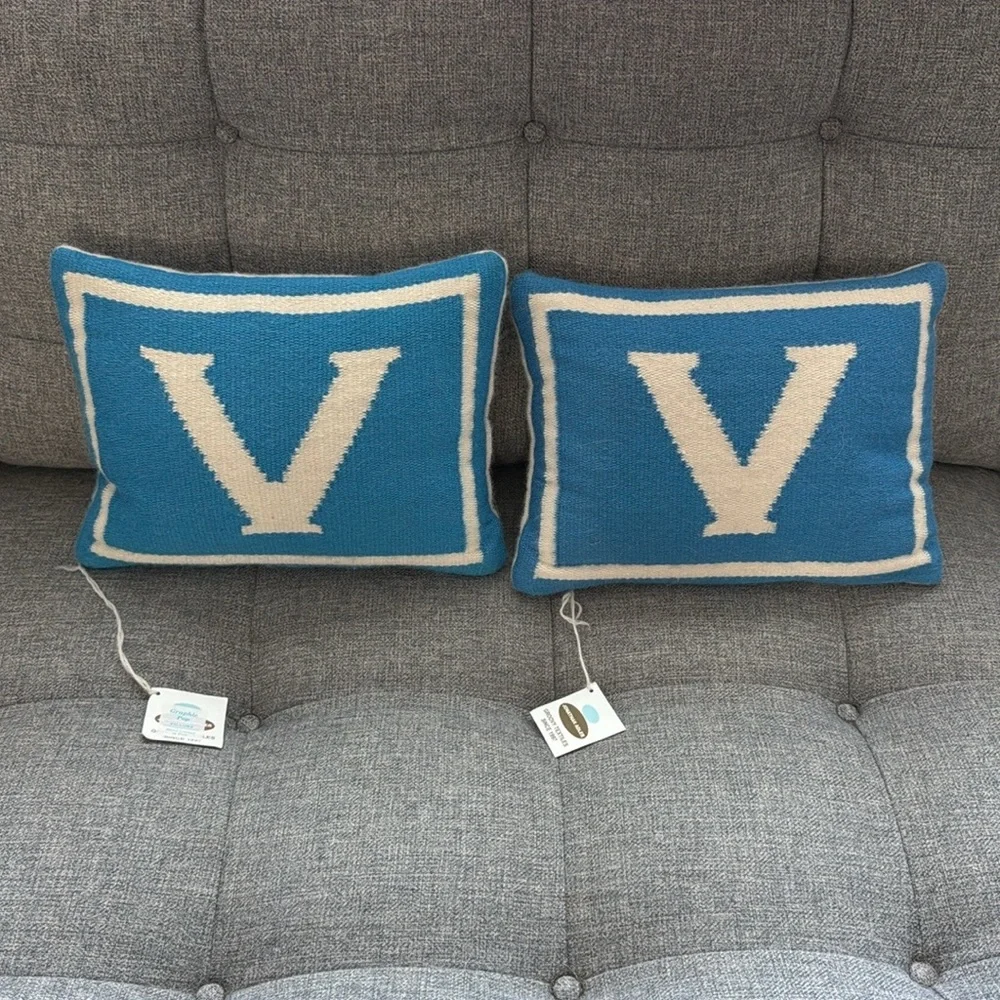 Jonathan Adler Graphic Pop Letter V Accent Pillows